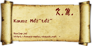 Kausz Máté névjegykártya